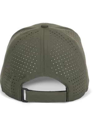 Perforated panel cap - 6 panels – Tarmac Green