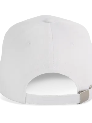 6 panel cap in organic cotton – White