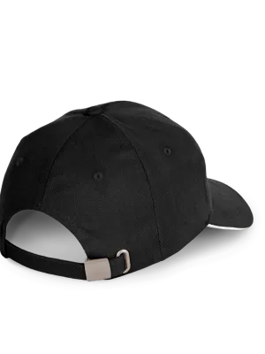 Gorra de algodón ecológico con sándwich en contraste - 6 paneles – Black / White