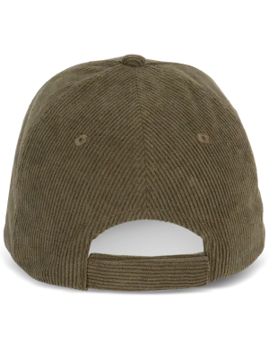 6-panel velvet cap – Dark Olive