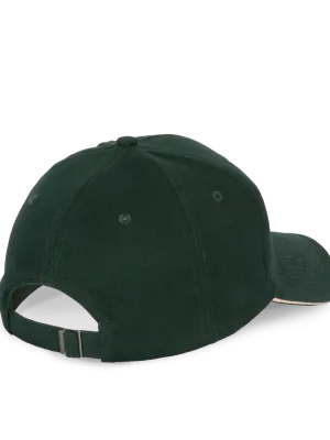 Cap with contrasting sandwich peak - 6 panels – Forest Green / Beige