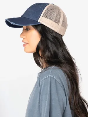 Eco-friendly unisex ripped effect trucker cap