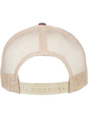Two-tone retro trucker cap – BROWN / KHAKI