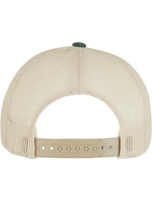 Two-tone retro trucker cap – GREEN / BEIGE