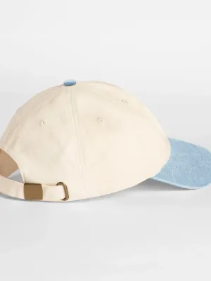 Compact vintage cap with contrast peak – Natural / Vintage Light Blue