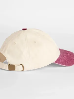 Compact vintage cap with contrast peak – Natural / Vintage Red