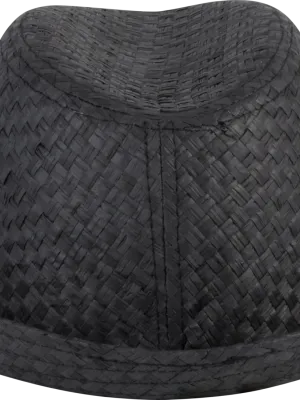 Chapeau de paille style Panama rétro – Black