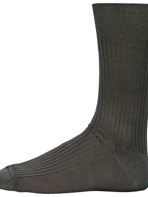 Calcetines de algodón canalé 4x2 hilo de Escocia de hombre – Dark Grey