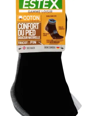Calcetines cortos Romy, pack de 3 pares – BLANC / NOIR / Grey