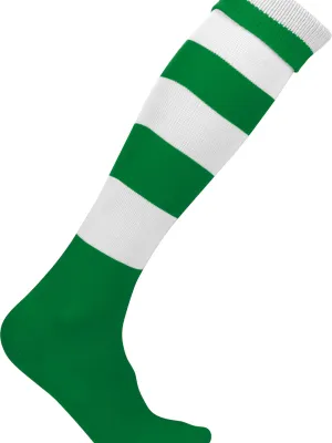 Chaussettes de sport cerclées unisexe – Dark Green / White