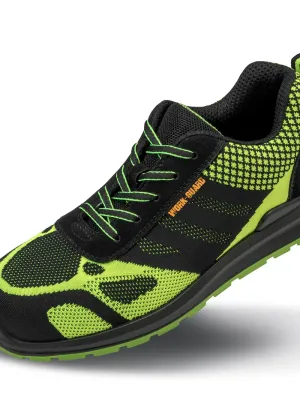 Flyknit safety shoes – Neon green / Black