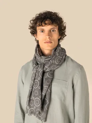 Unisex scarf – Grey Circles
