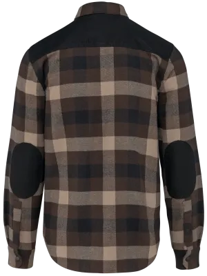 Chemise à carreaux avec poches homme – Chocolate / Dark Beige Checked / Black
