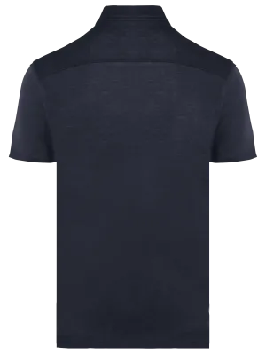 Men's Linen Short-sleeved Shirt – Navy Blue