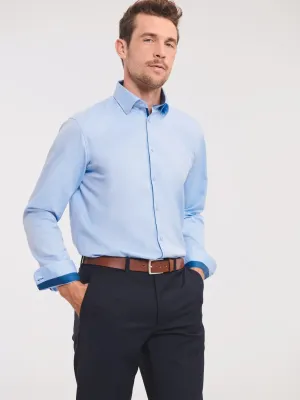 Long-sleeved Herringbone Shirt