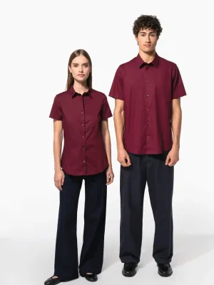 Ladies' short-sleeved cotton/elastane shirt
