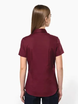 Ladies' short-sleeved cotton/elastane shirt