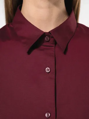 Ladies' short-sleeved cotton/elastane shirt
