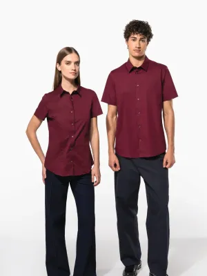 Ladies' short-sleeved cotton/elastane shirt