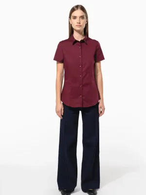 Ladies' short-sleeved cotton/elastane shirt