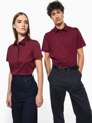 Ladies' short-sleeved cotton/elastane shirt