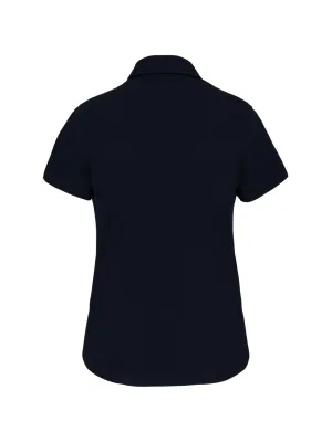 Ladies' short-sleeved cotton/elastane shirt – Navy
