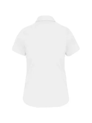 Ladies' short-sleeved cotton/elastane shirt – White