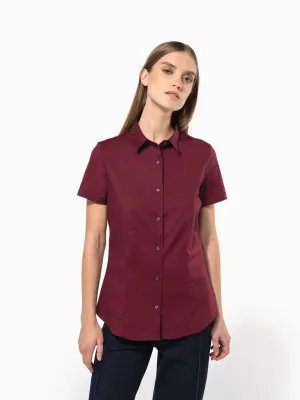 Ladies' short-sleeved cotton/elastane shirt