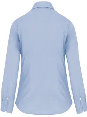 Ladies' long-sleeved stretch shirt – Light Blue