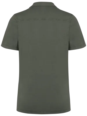 Camisa ecorresponsable con cuello bowling lavada de jersey de manga corta de hombre – Washed Organic Khaki