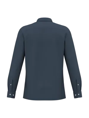 Eco-friendly men's washed effect pique shirt – Washed Navy Blue