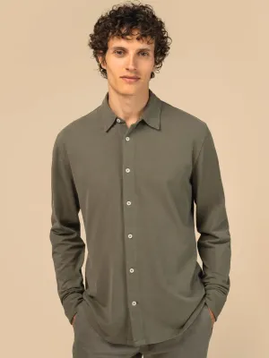 Eco-friendly men's washed effect pique shirt
