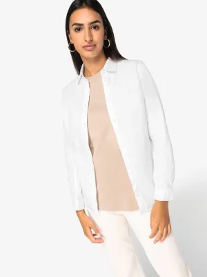Eco-friendly ladies’ washed effect shirt