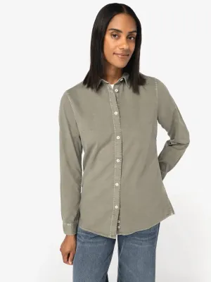 Eco-friendly ladies’ washed effect shirt