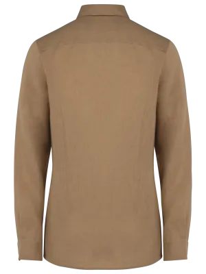 Ladies’ linen shirt – Cream Coffee