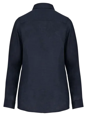 Ladies’ linen shirt – Navy Blue