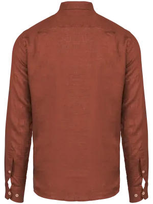 Men's linen shirt – Burnt Brick