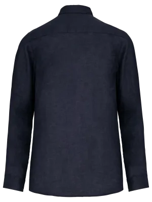 Men's linen shirt – Navy Blue