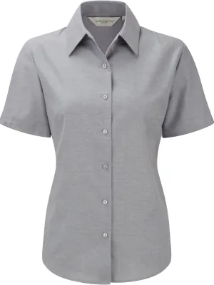 Camisa de mujer manga corta Oxford – Silver