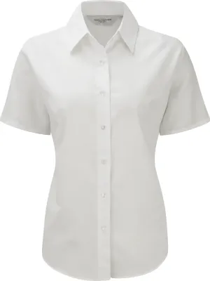 Camisa de mujer manga corta Oxford – White