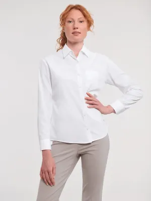 Ladies' Long-Sleeved Polycotton Poplin Shirt