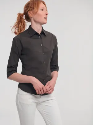 Ladies' 3/4 Sleeved Fitted Shirt