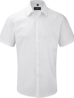 Chemise homme manche courtes à chevrons – White