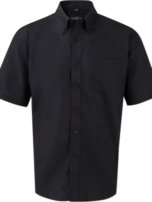 Short-Sleeved Men's Oxford Shirt – Black