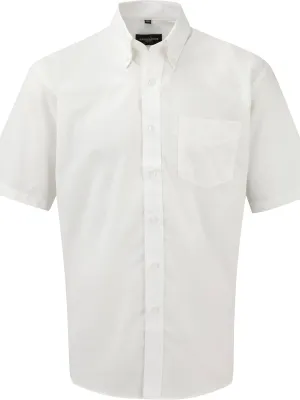 Short-Sleeved Men's Oxford Shirt – White