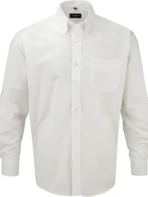 Camisa de hombre manga larga Oxford – White