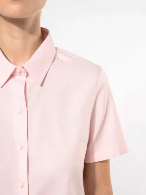 Camisa Oxford de manga corta de mujer