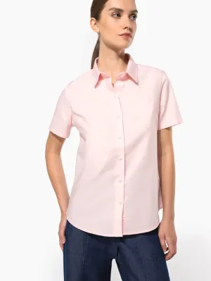 Camisa Oxford de manga corta de mujer