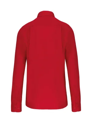 Men's long-sleeved cotton poplin shirt – Classic Red