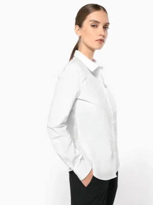 Ladies' long-sleeved cotton poplin shirt